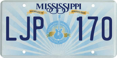 MS license plate LJP170