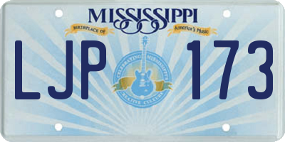 MS license plate LJP173