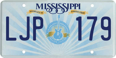 MS license plate LJP179