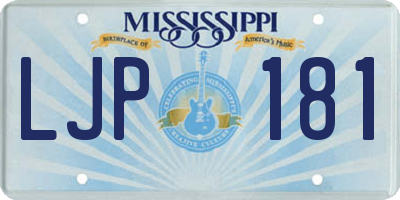 MS license plate LJP181