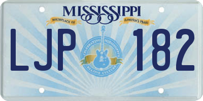 MS license plate LJP182