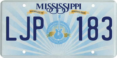 MS license plate LJP183