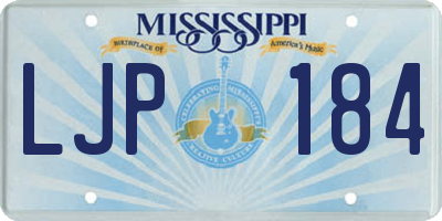 MS license plate LJP184
