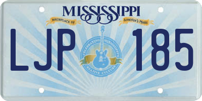 MS license plate LJP185