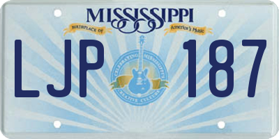 MS license plate LJP187