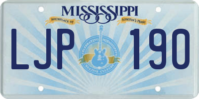 MS license plate LJP190