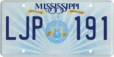 MS license plate LJP191