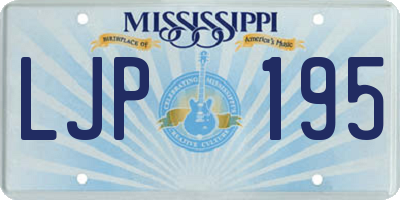 MS license plate LJP195