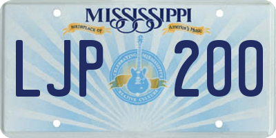 MS license plate LJP200