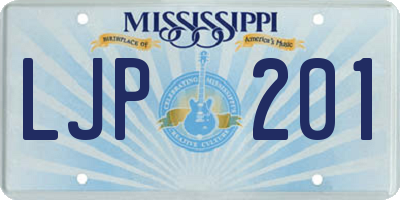 MS license plate LJP201