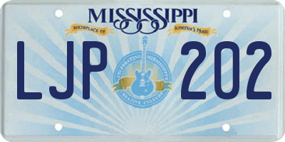 MS license plate LJP202