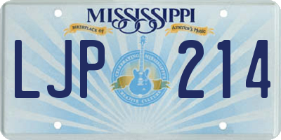 MS license plate LJP214
