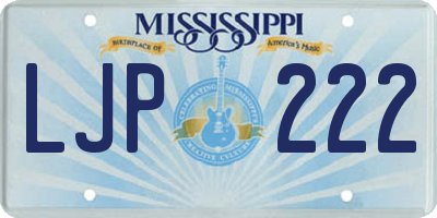 MS license plate LJP222