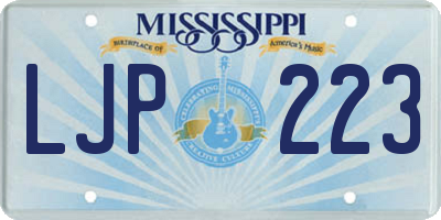 MS license plate LJP223