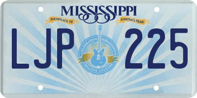 MS license plate LJP225