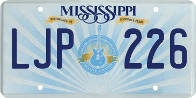 MS license plate LJP226