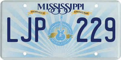 MS license plate LJP229