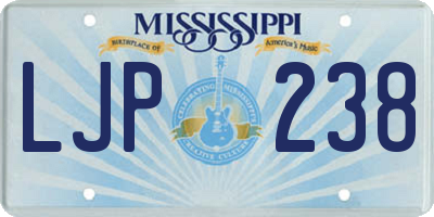 MS license plate LJP238