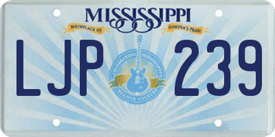 MS license plate LJP239