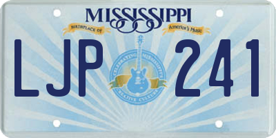 MS license plate LJP241