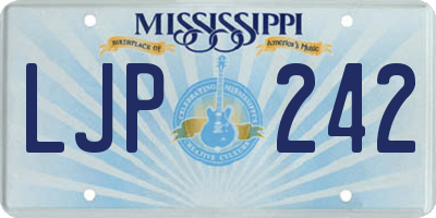 MS license plate LJP242