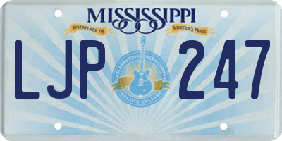 MS license plate LJP247