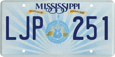 MS license plate LJP251