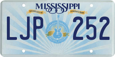 MS license plate LJP252