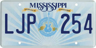 MS license plate LJP254