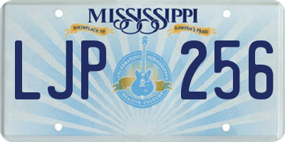 MS license plate LJP256