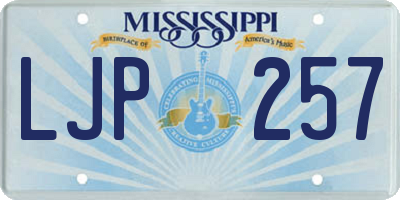 MS license plate LJP257
