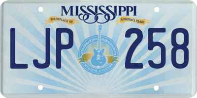 MS license plate LJP258