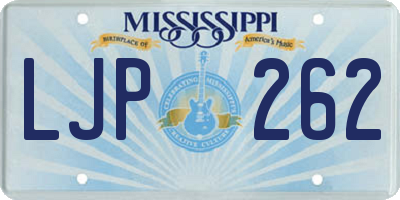 MS license plate LJP262