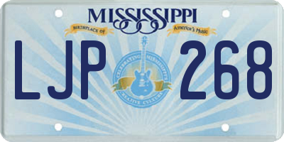 MS license plate LJP268