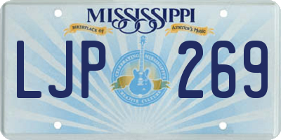 MS license plate LJP269