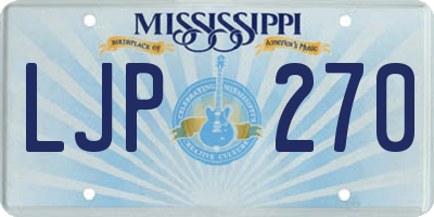 MS license plate LJP270