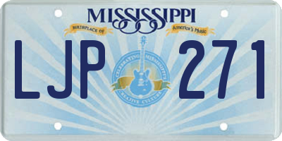 MS license plate LJP271