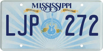 MS license plate LJP272