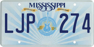 MS license plate LJP274