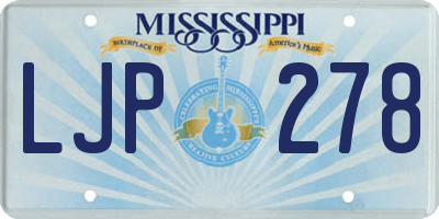 MS license plate LJP278