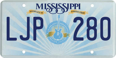 MS license plate LJP280