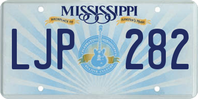 MS license plate LJP282