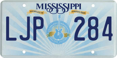 MS license plate LJP284