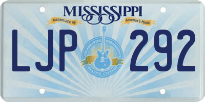 MS license plate LJP292