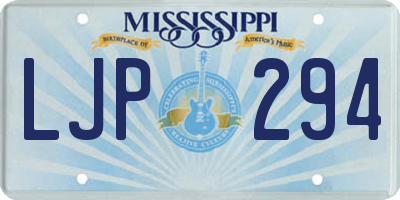 MS license plate LJP294