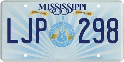 MS license plate LJP298