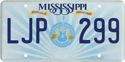 MS license plate LJP299