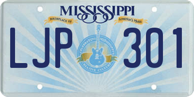 MS license plate LJP301