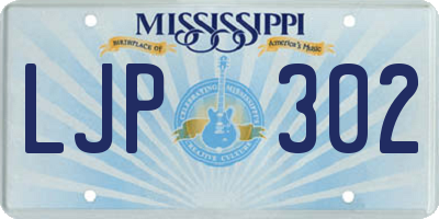 MS license plate LJP302