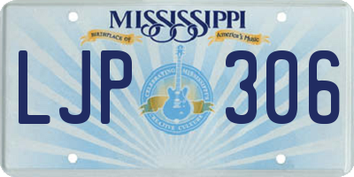 MS license plate LJP306